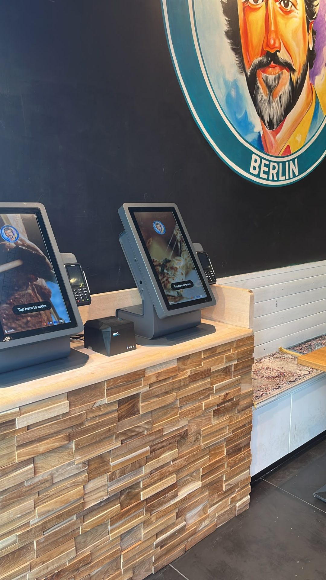 Self-order kiosk at the counter